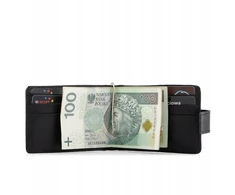Maža odinė piniginė su spaustuku banknotams ir kreditinėms kortelėms Belveder Bw48