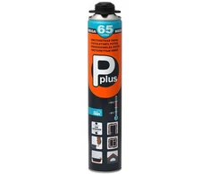 Mažai besiplečiančios montavimo putos 820ml Mega Pistol, išeiga 65 litrai, Pplus
