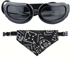 Mažų šunų akiniai ir bandana: stilius ir patogumas