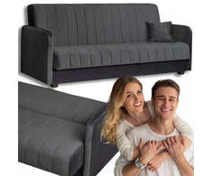 Fotelis Mebel Elite Porto pilnai išlankstoma dvisėdė sofa-lova su miego funkcija, pilka