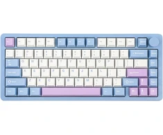 Mechlands Blade75 belaidė mechaninė aliumininė žaidimų klaviatūra, gasket creamy klaviatūra, Bt5.0/2.4ghz/usb-c hot swappable custom klaviatūra su mygtuku, Rgb, Nkro skirta Win/mac/games/office (mėlyna)
