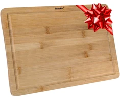 Medinė pjaustymo lenta su grioveliu 38x25 cm