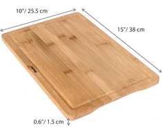 Medinė pjaustymo lenta su grioveliu 38x25 cm