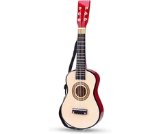 Medinė žaislinė gitara New Classic Toys 10300, natūrali/raudona