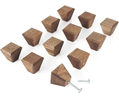 Medinės baldų rankenėlės – deimanto forma, 2.7 x 2.7 cm