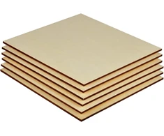 Medinės plokštės amatams 30.5x30.5cm, 6mm storio, 6 vnt.