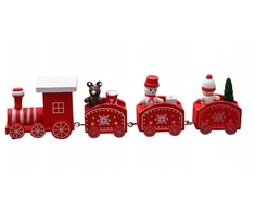 Medinis Kalėdinis traukinukas, dekoratyvinis, šventinis, raudonas, Xmas