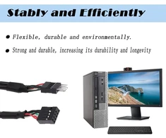 Meiriyfa Usb 2.0 9 kontaktų vidinis motininės plokštės laidas, 50cm