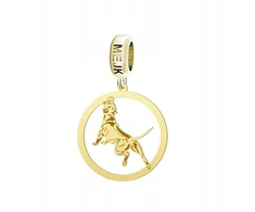 Laikrodis Mejk Jewellery Modulinis auksinis pakabukas American Pitbull Terrier Sidabras 925 Moterims Graviruotas