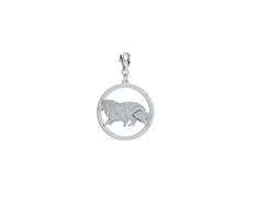 Mejk Jewellery sidabrinis pakabukas su ilgaplaukiu Škotų aviganiu 925 moterims dovana graviruotas