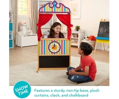 Melissa &amp; Doug prabangus lėlių teatras – tvirta medinė konstrukcija