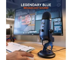 Mėlyna Microphones Yeti Usb mikrofonas, skirtas įrašymui ir transliacijai Pc ir Mac kompiuteriuose, reguliuojamas stovas, plug and play, midnight