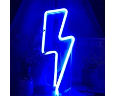 Mėlynas žaibo neoninis ženklas, neoniniai žaibai, maitinami usb ir baterijomis, neoninės naktinės lempos, neoninės led lemputės, skirtos miegamojo žaidimų kambario vestuvių dekoravimui