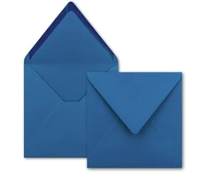 Mėlyni kvadratiniai vokai 15,5x15,5 cm, be langelio, drėgno klijavimo