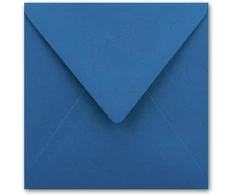 Mėlyni kvadratiniai vokai 15,5x15,5 cm, be langelio, drėgno klijavimo