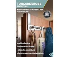 Menz Nerūdijančio plieno durų kabykla su apvaliais kabliukais