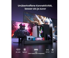 Kompiuterio kolonėlės Meredo garso juosta televizoriams su žemų dažnių garsiakalbiu 3.1 kanalo kompiuterinių žaidimų garso juosta rgb audio sync light bt 5.3/hd-arc/optical/aux/usb tv kompiuterio garsiakalbis staliniams/nešiojamiesiems kompiuteriams žaidimų konsolėms namų kinu