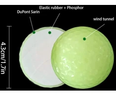 Merkts fluorescenciniai golfo kamuoliukai, elastinga guma, fluorescenciniai 4 švytintys golfo kamuoliukai, naktinis sportas, automatinis šviesos sugėrimas ir švytintys naktiniai kamuoliukai, ilgai šviečiantys