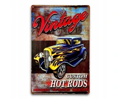 Metalinė dekoratyvinė lentelė - Vintage Hot Rod Retro Garage 20 x 30 cm