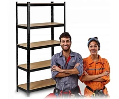 Metalinė garažo lentyna 205x120x45 cm, 875kg, 5 lentynos, Mdf