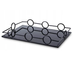 Metalinė juoda veidrodinė stiklinė padėkla 34x24