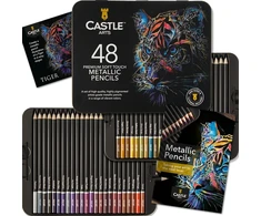 Metaliniai pieštukai "castle Art Supplies", 48 spalvos, dėžutėje
