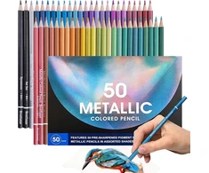 Metaliniai spalvoti pieštukai, 50 vnt. suaugusiems, piešimui ir eskizams