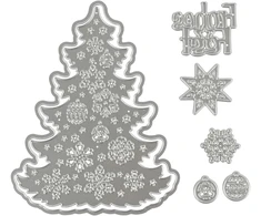 Metaliniai trafaretų rinkiniai: Kalėdų eglutė ir šventė (7 vnt.)