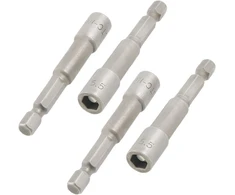 Metalinis 0.25" kotelis 6.5mm šešiakampio lizdo magnetinis veržliasukis 4 vnt.