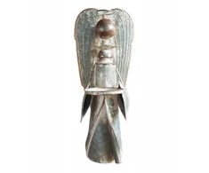 Metalinis angelas laikantis žvakidę 46cm