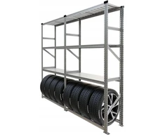 Metalinis garažo lentynas 8 padangoms + 6 lentynos 200x40x222cm tvirtas
