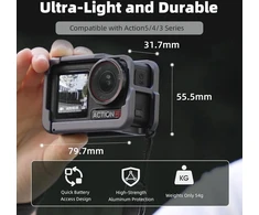 Metalinis narvelis, skirtas dji action 5 pro 4 3 premium priedams, daugiafunkcinis apsauginis rėmo dėklas, aliuminio korpuso komplektas, tinkamas su rėmo skeleto įvore su 1/4 sriegio jungtimi, skirtas vloggin