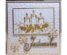 Metalinis pjovimo štampų trafaretas, skirtas scrapbooking'ui, įspaudimui, popierinių kortelių gamybai, albumui, gimtadienio atvirukų popieriaus žvakių pjovimo štampų trafaretas, sidabrinis