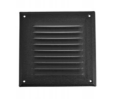 Metalinis ventiliacinis kaminų grotelės 17x17cm ral 9005 juodas matinis