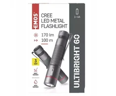 Metalinis žibintuvėlis Ultibright 60 Cree Led 170lm Emos P3160