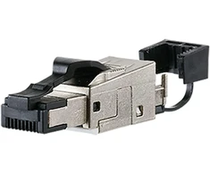 Metz Connect 130e405032-e Rj-45 jungtis laidų jungtys (49,8 x 13,8 x 16,5 mm, juoda, sidabrinė, juoda, sidabrinė, Ip20, -40 – 85 °c; -40 – 85 °c, 5,8 cm)
