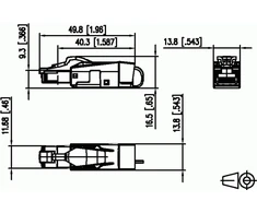 Metz Connect 130e405032-e Rj-45 jungtis laidų jungtys (49,8 x 13,8 x 16,5 mm, juoda, sidabrinė, juoda, sidabrinė, Ip20, -40 – 85 °c; -40 – 85 °c, 5,8 cm)