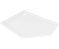 Mexen Flow penkiakampis Slim dušo padėklas kairinis 100 x 80 cm baltas blizgus