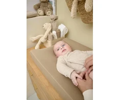Meyco Baby Basic jersey vystymo kilimėlio užvalkalas (švelnus ir draugiškas odai, pagamintas iš 100% medvilnės, skalbiamas, lengvai prižiūrimas, galima džiovinti džiovyklėje, dydis: 50 x 70 cm), taupe