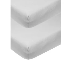 Meyco Baby Meyco 565205 jersey paklodė su guma, 2 vnt., kūdikių lovytei, 100% medvilnė, 70 x 140 / 150 cm, šviesiai pilka
