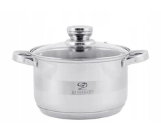 Meyerhoff nerūdijančio plieno puodas su stikliniu dangčiu ir matavimo skale, 24 cm, 5 l
