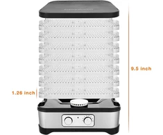 Meykey maisto dehidratatorius su temperatūros reguliavimu, dehidratatorius maistui, vaisiams, mėsai, be Bpa, 5 lentynos, 250 W