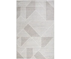 Mia S Teppiche Oku-tex Kilimas svetainei | Harmonia | Kilimas svetainei | Modernus raštas | Geometrinis | Trikampis | Aukštas-žemas efektas | Smėlio spalvos | 60 x 110 cm