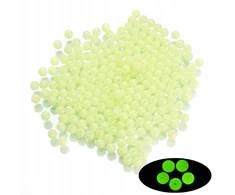 MIC Akriliniai švytintys tamsoje karoliukai, apvalūs, šviesiai žali, 6 mm, 25 g ~ 200 vnt.