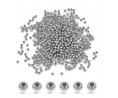 MIC Nerūdijančio plieno karoliukai, apvalūs, tuščiaviduriai, 4x3.5mm, skylė 1.6mm, 500vnt