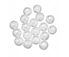 MIC Perliniai karoliukai, Abs plastikas, blizgūs, apvalūs, balti, 12 mm, 25 g ~ 25 vnt.