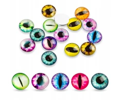 MIC Stikliniai kabošonai Akys, apvalūs, Mix, 16x5mm, 20vnt