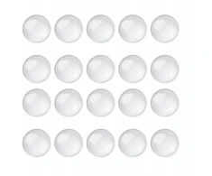 MIC Stikliniai kabošonai, apvalūs, bespalviai, 20x8.5-10mm, 20 vnt.