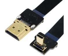 Micro Hdmi kampinis laidas 90° 50cm Fpv dronams ir kameroms