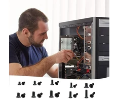 Micro varžtai, 450 vienetų nešiojamojo kompiuterio varžtų, 15 dydžių, maži anglinio plieno varžtai, maži varžtai, pc varžtų rinkinys, skirtas pagrindinių plokščių, ventiliatorių, kietųjų diskų remontui, juodi